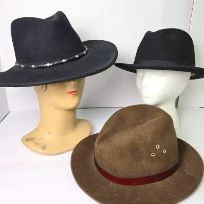 Frye & Country Gentleman 100% Wool Western Hats (3): Size M-L
