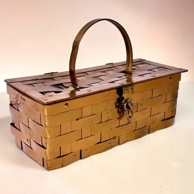 Vintage Dorset Fifth Avenue Gold-Tone Metal Basketweave Handbag