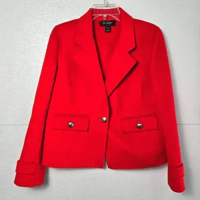 St. John Red Angora Wool Cashmere Blend Blazer: Size 4