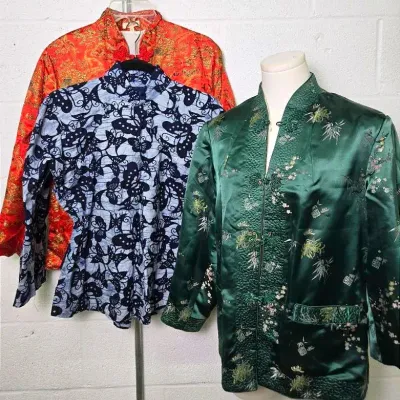 Vintage Peony Shanghai Jacket, Japanese Brocade & More (Size S/38)
