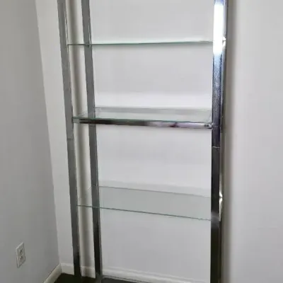 1970s Chrome & Glass Etagere - 31x12x74” 2 Of 2