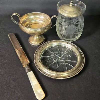 Sterling Silver Lidded Jelly Jar, Weighted Sterling Sugar Bowl & More