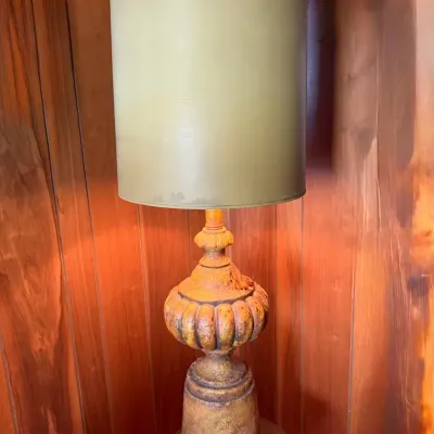 Vintage 1970s Michael Taylor for Chapman Attributed Gesso Cast Stone Table Lamp – Mid-Century Modern