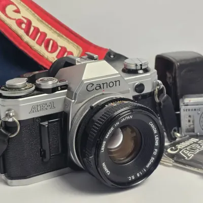 Canon AE-1 35mm Film Camera With FD 50mm f1.8 Lens