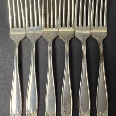 Sterling Silver Steiff Dinner Forks (6) 7” Long