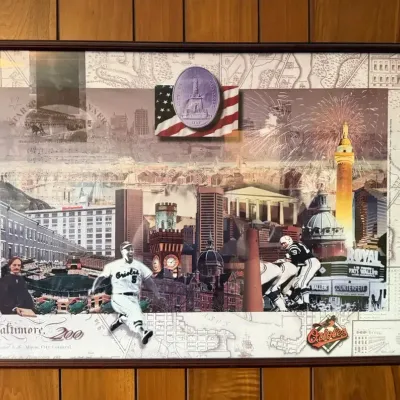 Framed "Baltimore 200" Bicentennial Historic & Sports Collage