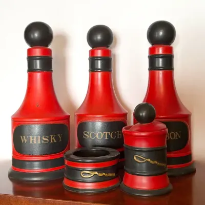 Vintage Lego Mid-Century Modern Style Barware Set