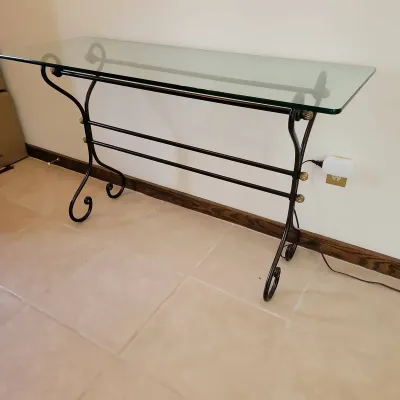Glass Top Console Table 
