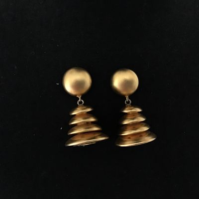 Designer Signed Natasha Stambouli matte Gold Temple Bell Design