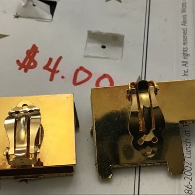 Rita’s Designer Earrings Dream House 24 Kt Plated Pave set Rhinestones With original Card