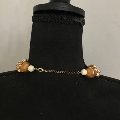 Amber and white tone, fashion necklace
