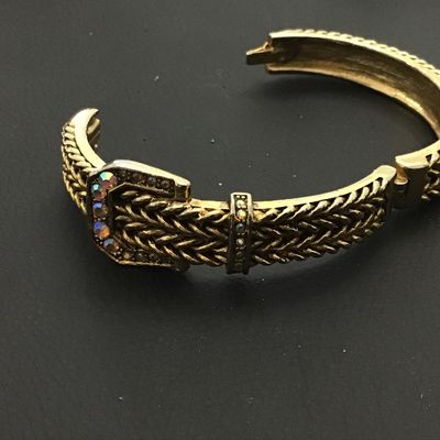 Rhinestone Buckle Hinged Bracelet