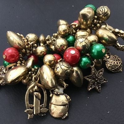 Vintage Holiday Cha cha Charm Bracelet