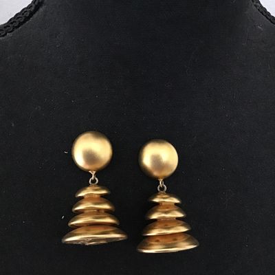 Designer Signed Natasha Stambouli matte Gold Temple Bell Design