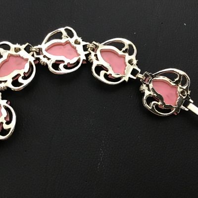 Celluloid Baby Faux pearl Strawberry Faux Pearl Vintage Bracelet
