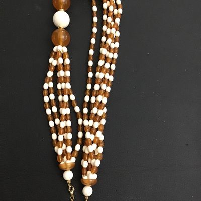 Amber and white tone, fashion necklace
