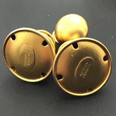Designer Signed Natasha Stambouli matte Gold Temple Bell Design
