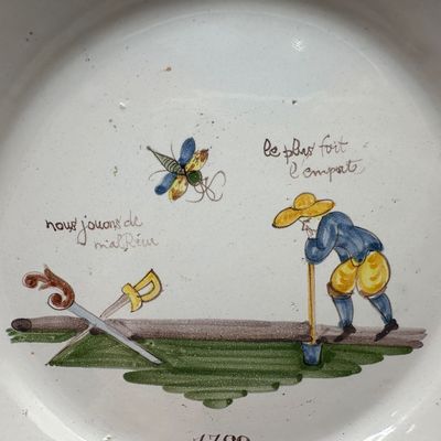 French Faience “Three Estates” Revolutionary-Style Plate