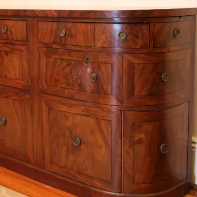 Regency Ebony-Banded Flame Mahogany Sideboard, Circa 1815