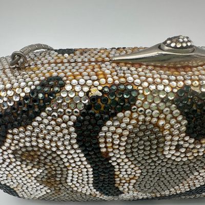 Judith Leiber Vintage Camouflage Crystal Minaudière Evening Bag