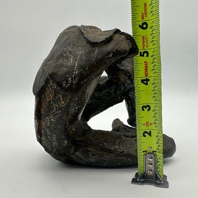 Signed Bronze Reclining Figure Sculpture