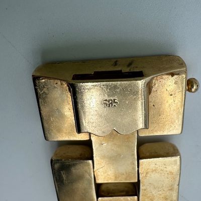 Italian 14K Gold Geometric Link Bracelet
