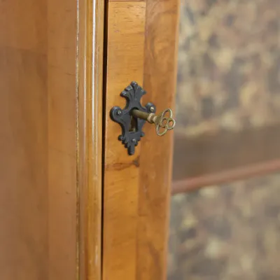 Antique Dutch-Style Burlwood & Marquetry Bombé Secretary Bookcase