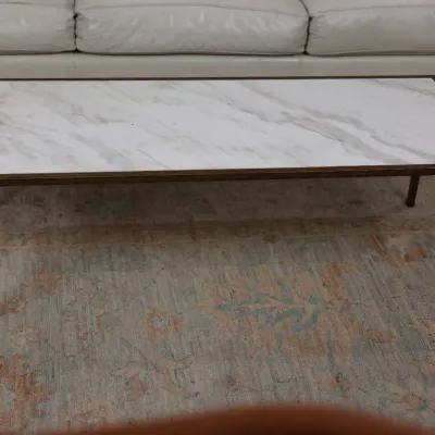 Mid-Century Modern Marble Top Coffee Table
