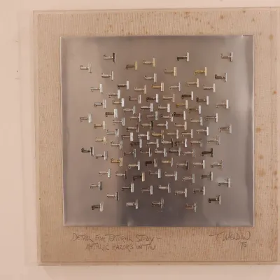 Terry Weldon “Detail for Textural Study – Metallic Razors on Tin” 1975 Metal Sculpture