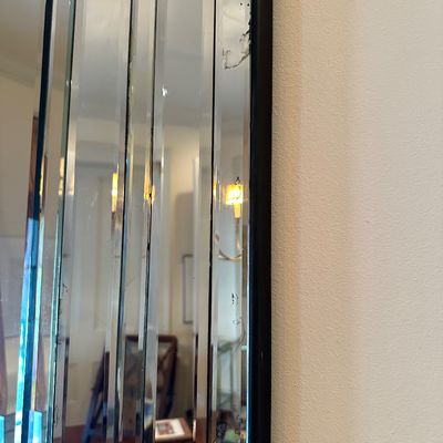 Hollywood Regency Beveled Mirrored Wall Mirror