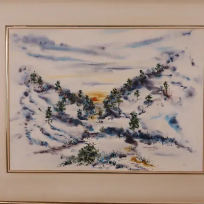 Charles Reinike III (American/Louisiana, b. 1947), Untitled Landscape from “Shekinah,” 1975, Signed Watercolor