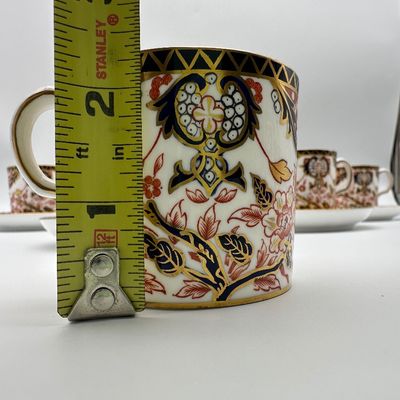 Royal Crown Derby Imari-Style Bone China Plates & Demitasse Cups