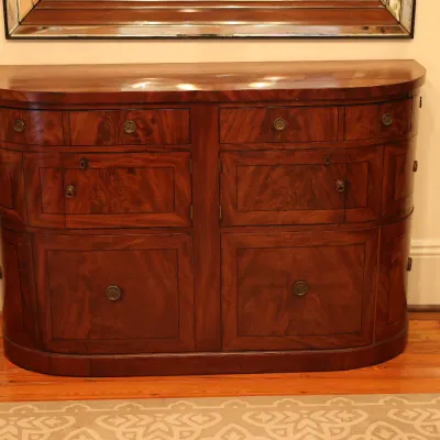 Regency Ebony-Banded Flame Mahogany Sideboard, Circa 1815