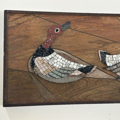 Rare 1957 Primus Designs “Ducks” Mid-Century Modern Mosaic Wall Art Panel