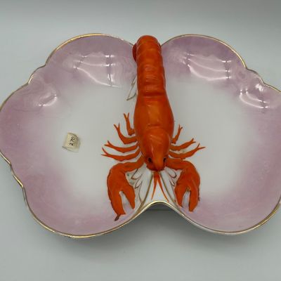 Antique Porcelain Lobster Serving Dish