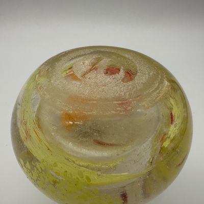 Hand-Blown Art Glass Perfume Bottle with Stopper