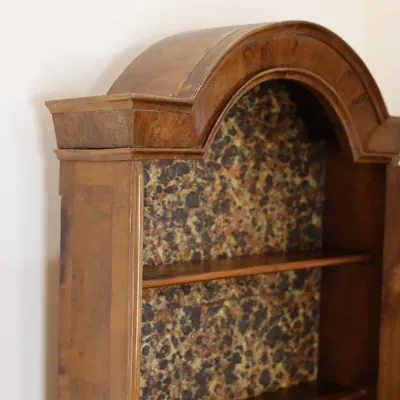 Antique Dutch-Style Burlwood & Marquetry Bombé Secretary Bookcase
