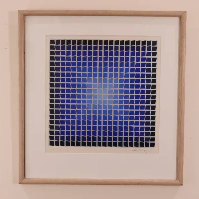 Victor Vasarely (Hungarian/French, 1906–1997), Blue Squares, Signed Serigraph 72/250