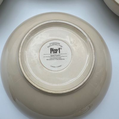 Pier 1 Sanctuary Stoneware Soup/Pasta Bowls – Set of 7
