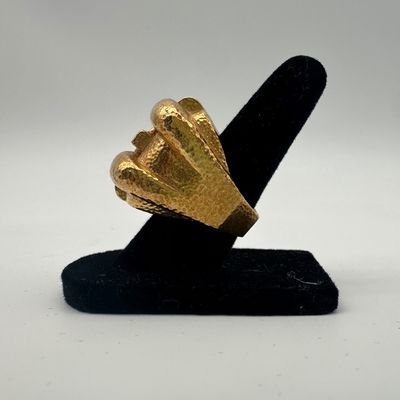 David Webb 18K Gold Textured Geometric Ring