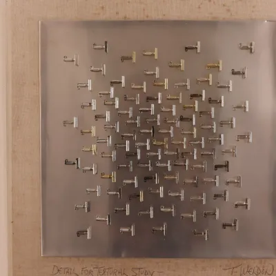 Terry Weldon “Detail for Textural Study – Metallic Razors on Tin” 1975 Metal Sculpture