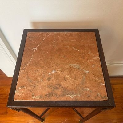 Mario Villa Mixed Metal & Marble-Top End Table