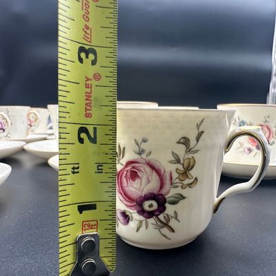 Royal Copenhagen Floral Demitasse Cups & Saucers – Set of 15