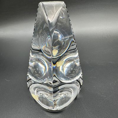 Correia Signed Optical Art Glass Paperweight Sculpture