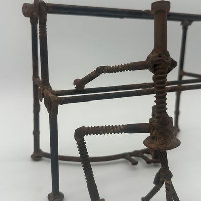 Signed Welded Metal Musician Sculpture Ensemble