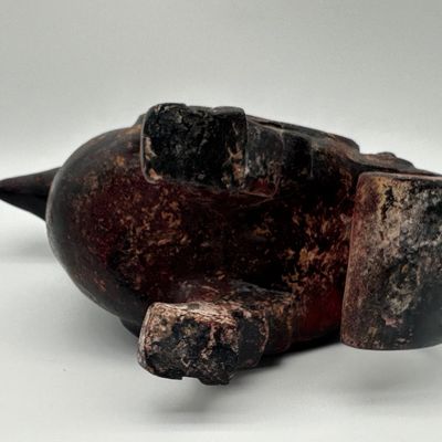 Chinese Carved Gilt & Painted Wood Bird Sculpture