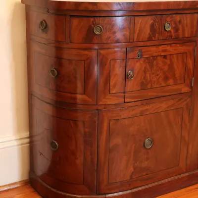 Regency Ebony-Banded Flame Mahogany Sideboard, Circa 1815