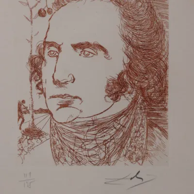 Salvador Dalí “George Washington” from Five Americans, 1967 Signed Etching