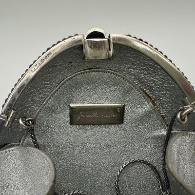 Judith Leiber Vintage Black Crystal Coiled Snake Minaudière Evening Bag