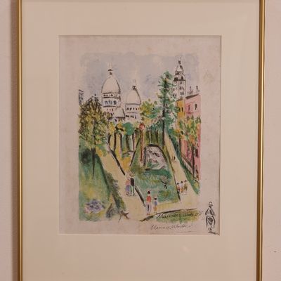 Maurice Utrillo Signed Color Lithograph – Montmartre (Paris Capitale), 1955